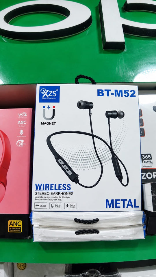 XZS BT-M52 Wireless Magnetic Stereo Earphones with Mic